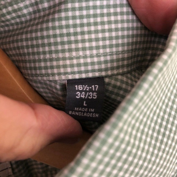 Van Heusen Checkered Dress Shirt Men Large 16.5 34-35 Regular Fit Wrinkle Free - Picture 4 of 9